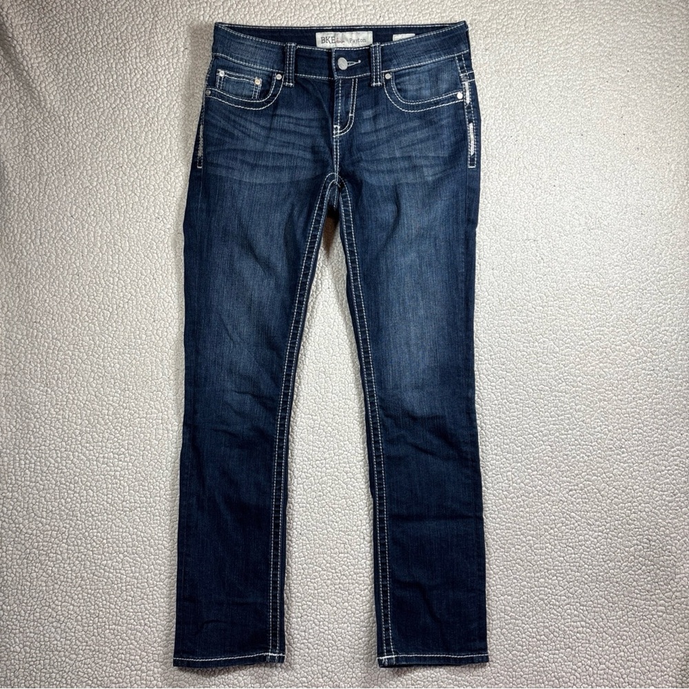 BKE Women’s Straight Leg Jeans in Dark Indigo Blue